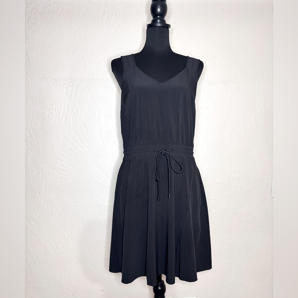 ATHLETA Savannah Strap Mini Athletic Tie Waist Dress Black Women’s Small